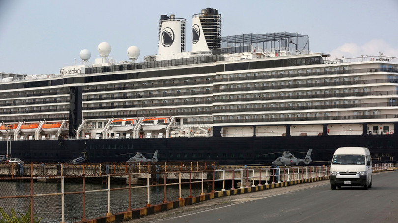 Tàu Westerdam hiện vẫn đang đậu ở cảng Sinanoukville (Ảnh: AFP) Tàu Westerdam hiện vẫn đang đậu ở cảng Sinanoukville (Ảnh: AFP)