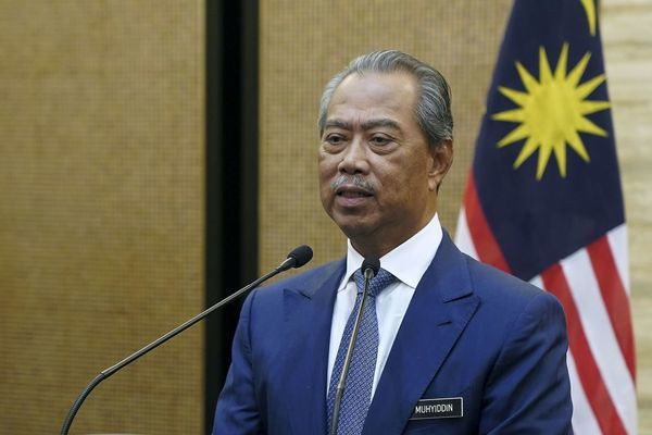 Thủ tướng Malaysia Yassin tuyên bố phong tỏa toàn quốc và đóng cửa biên giới từ ngày 18/3 (Ảnh: Sinchew).