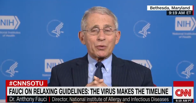 Ngày 29/3, ông Fauci dự đoán trên CNN: Mỹ sẽ có mấy triệu người bị bệnh và khoảng 1- 2 trăm ngàn người bị chết vì COVID-19 (Ảnh: Guancha).