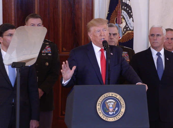 Ngày 16/3, Tổng thống Donald Trump họp báo tại Nhà Trắng, công bố Chỉ nam của Tổng thống về đối phó với dịch bệnh COVID-19 (Ảnh: takefoto.cn).