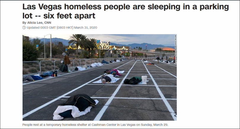 Bài viết về tình cảnh màn trời chiếu đất của người vô gia cư ở Las Vegas trên CNN (Ảnh: Guancha). Bài viết về tình cảnh màn trời chiếu đất của người vô gia cư ở Las Vegas trên CNN (Ảnh: Guancha).