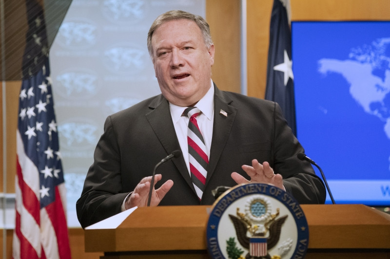 Ngoại trương Mỹ Mike Pompeo: không thế đánh đồng biện pháp đối với báo chí của Mỹ với Trung Quốc (Ảnh: AP).