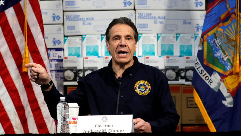 Thống đốc bang New York Cuomo: cứ 3 ngày số người bị bệnh trong bang lại tăng gấp đôi, dịch COVID-19 giống như đoàn tàu cao tốc (Ảnh: Reuters). Thống đốc bang New York Cuomo: cứ 3 ngày số người bị bệnh trong bang lại tăng gấp đôi, dịch COVID-19 giống như đoàn tàu cao tốc (Ảnh: Reuters).