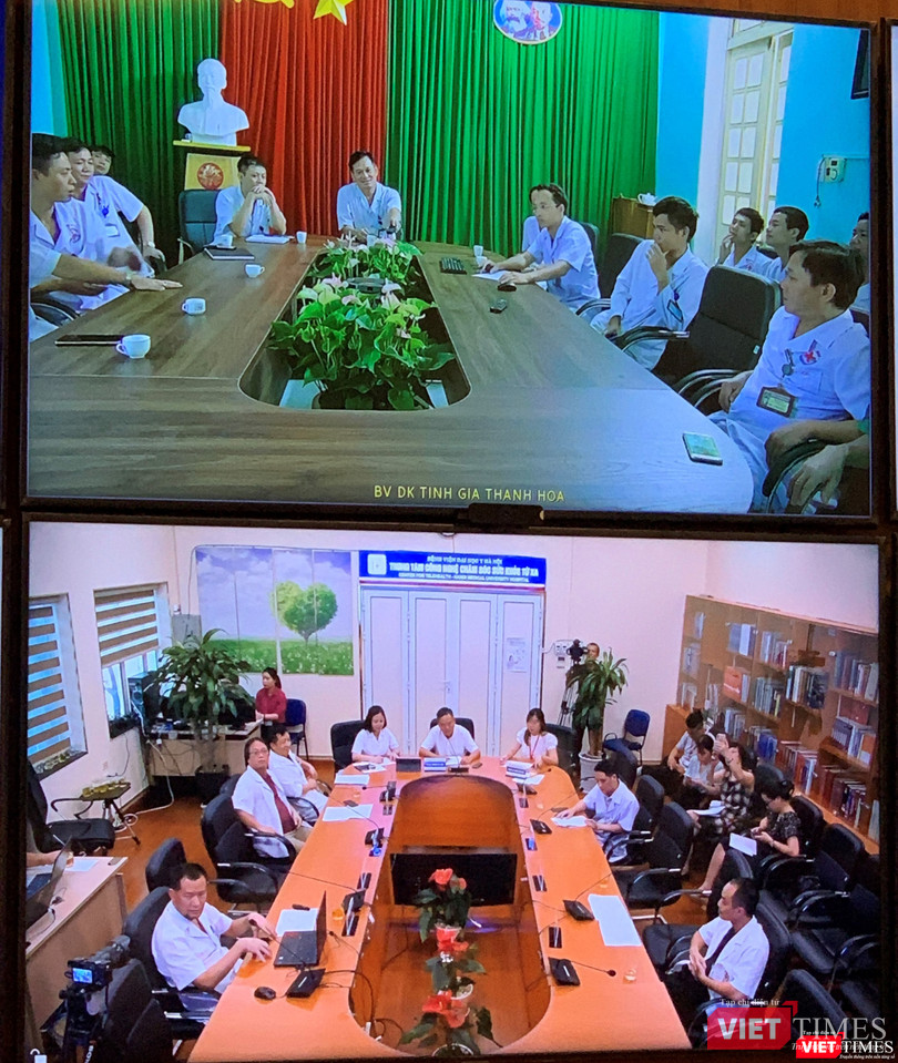 KCB từ xa ở điểm cầu BV Tĩnh Gia (Thanh Hóa) và BV Đại học Y Hà Nội 