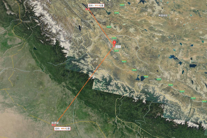 Trung Quốc triển khai nhiều máy bay tới sân bay Ngari Gunsa ở Tây Tạng (số 1) chỉ cách hồ Pangong 200km, cách New Dehli 469km (Ảnh: Đa Chiều).