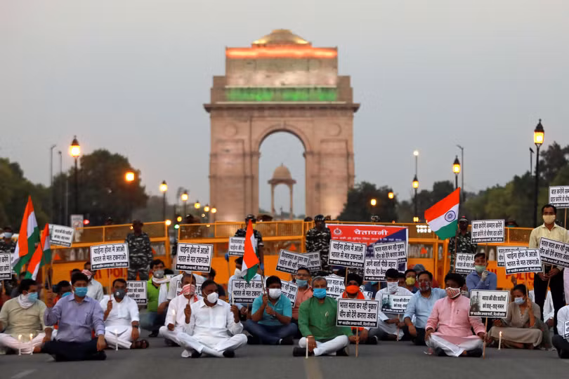 Dân chúng Ấn Độ biểu tình chống Trung Quốc sau vụ xung đột (Ảnh: Getty).