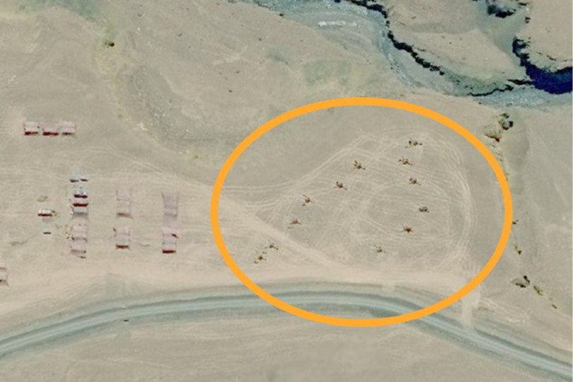 Một trận địa pháo binh của PLA ở gần khu vực xảy ra đụng độ (Ảnh: Weibo)