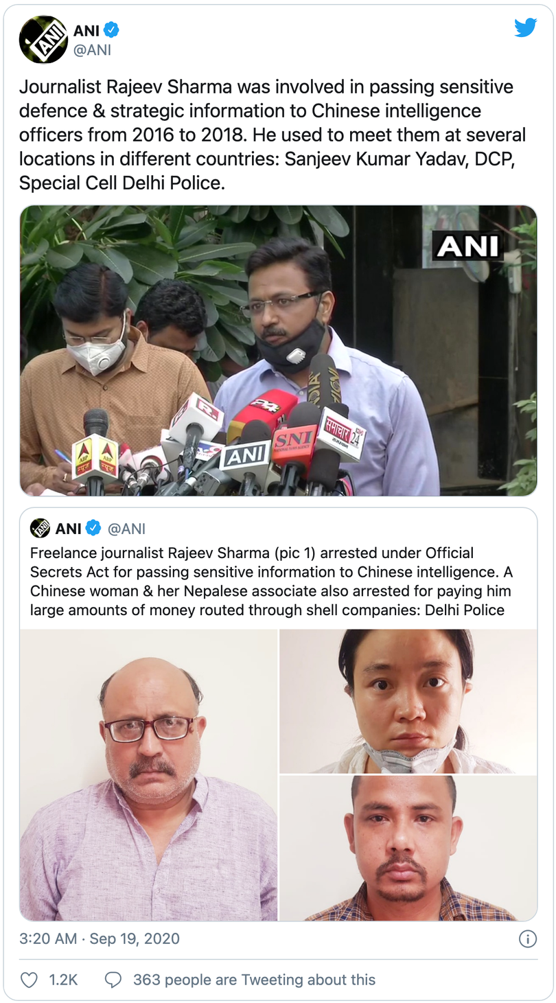 Hãng tin Ấn Độ ANI đưa tin về vụ việc (Ảnh: Deutsche Welle).