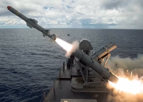 Tên lửa hành trình chống hạm Harpoon Mỹ dự định bán cho Đài Loan đợt này (Ảnh: Đông Phương).