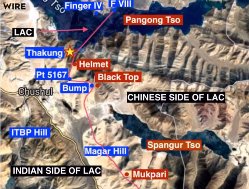 Các điểm xảy ra xung đột ở dọc Tuyến kiểm soát thực tế (LAC) (Ảnh: Wire).