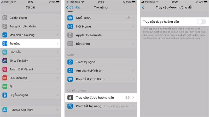 Đầu tiên hãy truy cập Cài đặt > Trợ năng > Vuốt xuống "Truy cập được hướng dẫn". Đầu tiên hãy truy cập Cài đặt > Trợ năng > Vuốt xuống