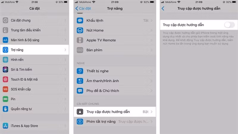 Đầu tiên hãy truy cập Cài đặt > Trợ năng > Vuốt xuống 