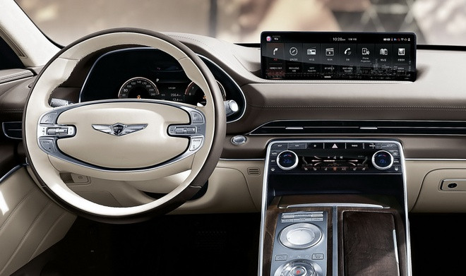 Khoang lái Genesis GV80 2021.