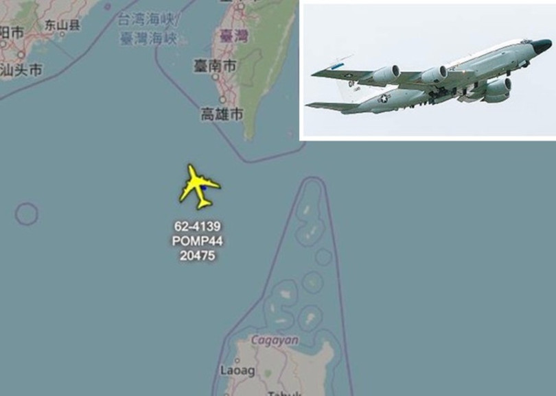 Máy bay trinh sát điện tử Mỹ hoạt động gần Đài Loan ( Ảnh: Đông Phương).