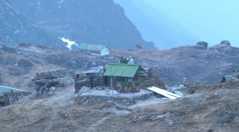 Điểm chốt tiền tiêu của quân đội Ấn Độ ở biên giới Trung - Ấn (Ảnh: Đa Chiều).