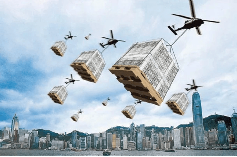 Tranh biếm về tình hình những người giàu có chuyển tài sản ra khỏi Hồng Kông