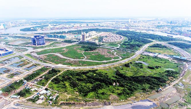 Khu đô thị mới Thủ Thiêm nhìn từ trên cao. Khu đô thị mới Thủ Thiêm nhìn từ trên cao.