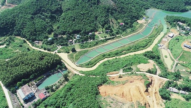 Khu vực lấy nước đầu nguồn của Nhà máy nước Sông Đà.