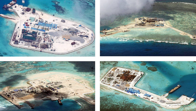 Hàng loạt các đảo đá ở biển Đông đã được Trung Quốc bồi lấp, hoàn thành xây dựng cơ sở hạ tầng, đưa các thiết bị quân sự đến đồn trú. Ảnh tư liệu. Hàng loạt các đảo đá ở biển Đông đã được Trung Quốc bồi lấp, hoàn thành xây dựng cơ sở hạ tầng, đưa các thiết bị quân sự đến đồn trú. Ảnh tư liệu.