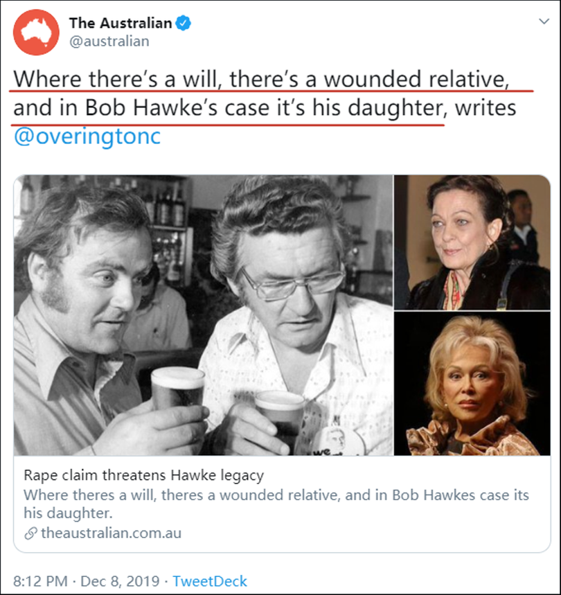 Những người liên quan đến vụ việc (từ trái qua): Ông Bill Landeryou, ông Bob Hawke, bà Rosslyn (trên) và bà vợ thứ hai Blanche (dưới). Những người liên quan đến vụ việc (từ trái qua): Ông Bill Landeryou, ông Bob Hawke, bà Rosslyn (trên) và bà vợ thứ hai Blanche (dưới).