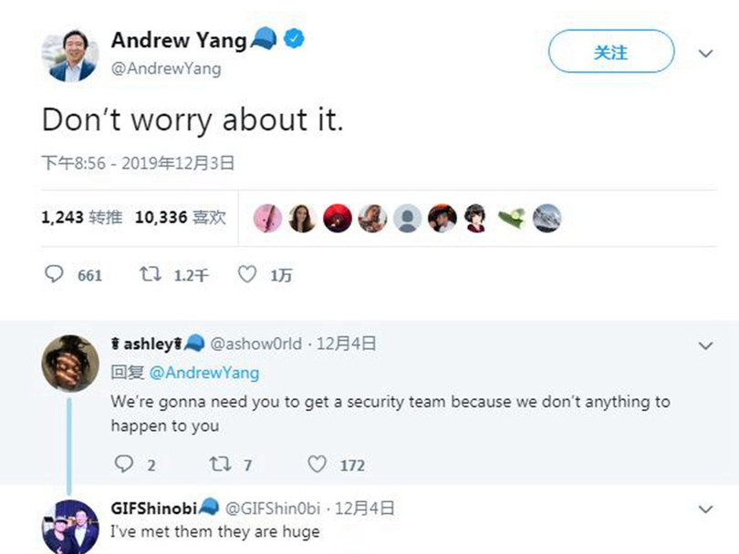 "Đừng lo lắng về điều đó!" - Andrew Yang động viên những người ủng hộ mình trước những lời đe dọa chết chóc của kẻ giấu mặt.