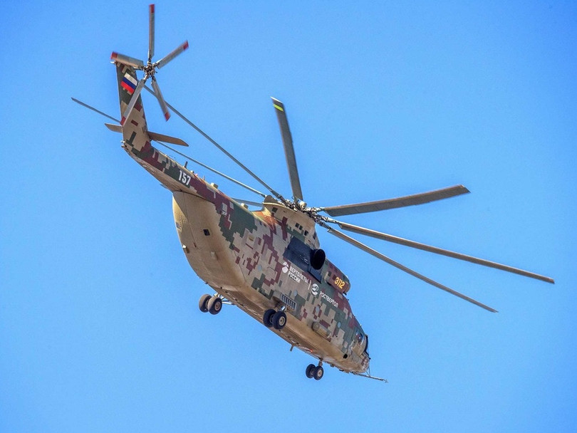 Máy bay trực thăng vận tải hạng nặng của Nga Mi-26T2V lắp động cơ do Motor Sich sản xuất. Máy bay trực thăng vận tải hạng nặng của Nga Mi-26T2V lắp động cơ do Motor Sich sản xuất.