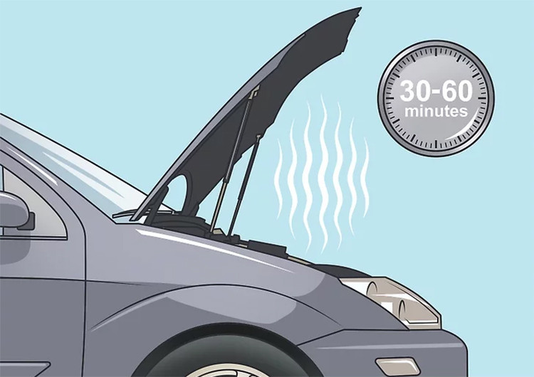 Chờ động cơ thoát nhiệt từ 30-60 phút.