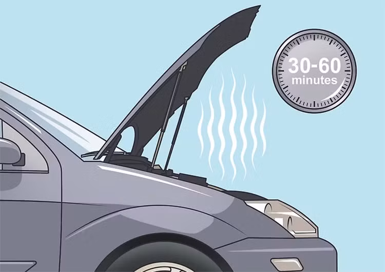 Chờ động cơ thoát nhiệt từ 30-60 phút.