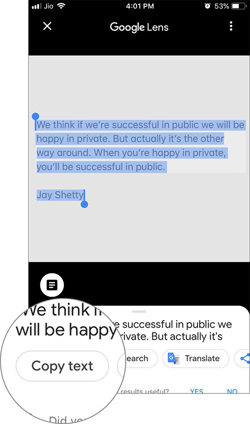 Cách trích xuất văn bản từ hình ảnh trên iPhone và Android