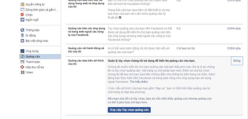 chặn quảng cáo facebook