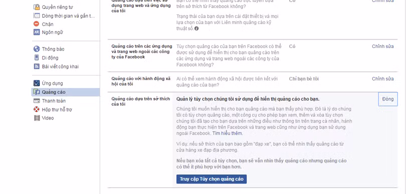 chặn quảng cáo facebook