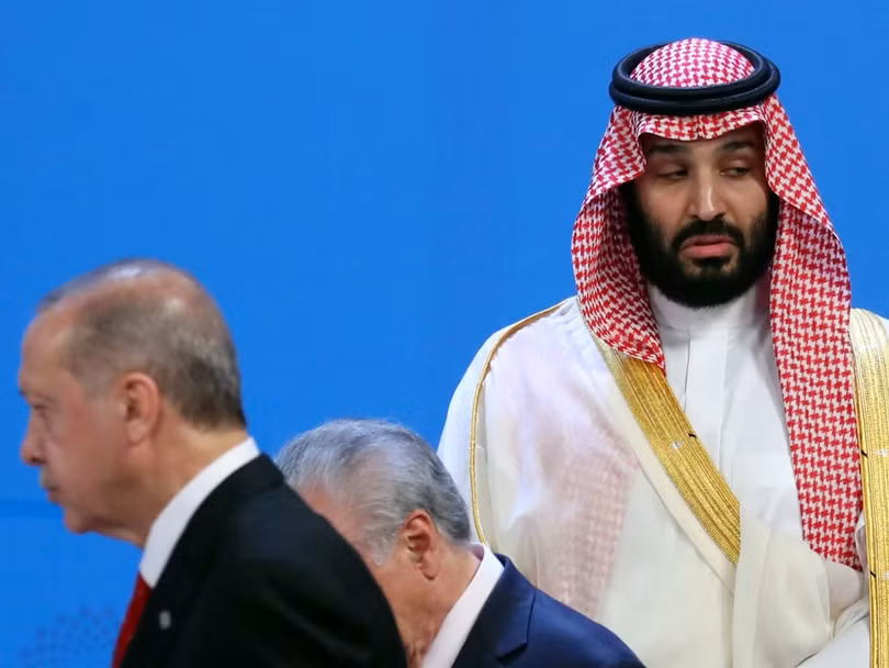 Thái tử Ả rập Xê-út Mohammed bin Salman và Tổng thống Thổ Nhĩ Kỳ Erdogan.
