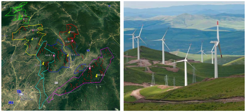 Mặt bằng tổng thể bố trí dự án điện gió (Nguồn: Tấn Phát Group)