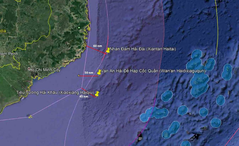Trung Quốc đặt tên cho một số thực thể địa lý dưới đáy biển nằm sâu trong vùng đặc quyền kinh tế và thềm lục địa Việt Nam (Ảnh: Dang Duan)