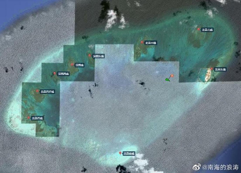 Trung Quốc ngang nhiên đặt tên trái phép cho các bãi ngầm trong khu vực đảo chìm Đá Tây ở Trường Sa thuộc chủ quyền Việt Nam (Ảnh: Weibo)