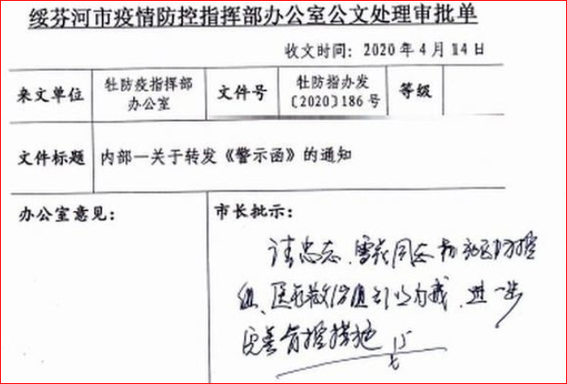 Tài liệu nội bộ của ttỉnh Hắc LOng Giang cho thấy tình hình dịch bệnh ở Cáp Nhĩ Tân đã mất kiểm soát (Ảnh: Creader).