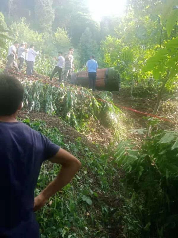 Xác tên lửa DF-21 rơi xuống Quảng Tây hôm 26/8 (Ảnh: Apolo).