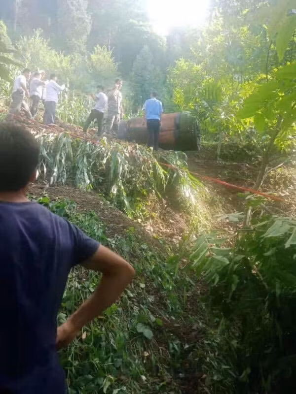 Xác tên lửa DF-21 rơi xuống Quảng Tây hôm 26/8 (Ảnh: Apolo).