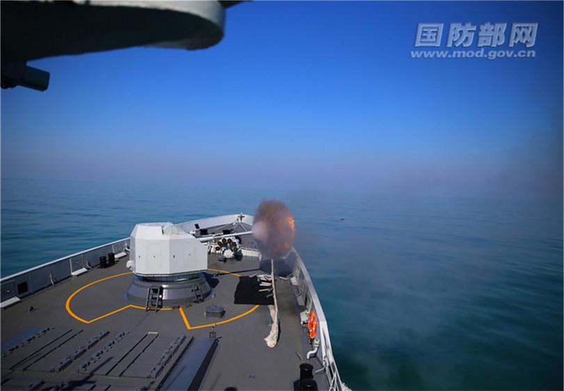 Lực lượng của Chiến khu Miền Đông PLA diễn tập bắn đạn thật trên biển gần Đài Loan (Ảnh mod.gov.cn),