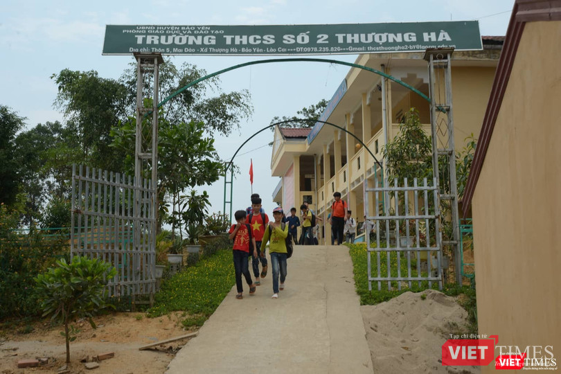 Trường THCS số 2 Thượng Hà - nơi nữ sinh bị xâm hại đang theo học (ảnh: Kế Toại)