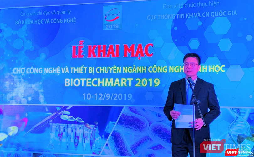 TS. Trần Đắc Hiến – Cục trưởng Cục Thông tin khoa học và Công nghệ quốc gia phát biểu khai mạc