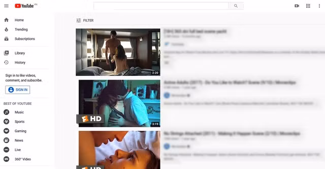 Nhiều video với nội dung bạo lực, khiêu dâm vẫn xuất hiện trên Youtube và sẽ rất nguy hại nếu để trẻ em tiếp cận với những video này