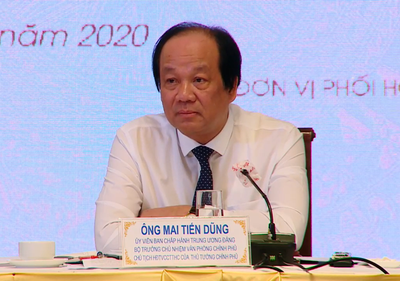 Đồng chí Mai Tiến Dũng tại buổi hội nghị (Nguồn: Thông tin Chí phủ)