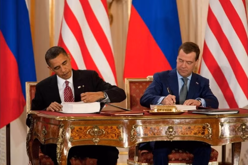 Năm 2010, Mỹ và Nga đã kí Hiệp ước New START tại Prague (Ảnh: Guancha).