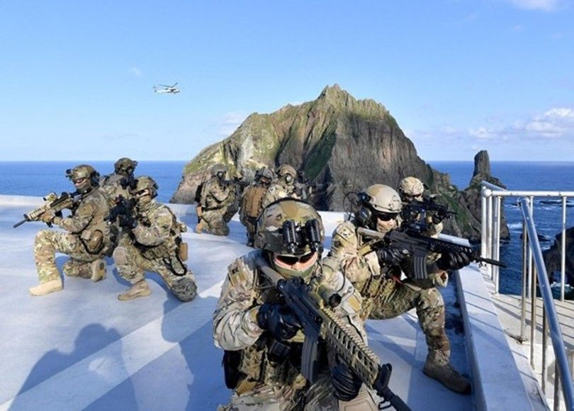 Binh sĩ Hàn Quốc tham gia tập trận. Ảnh: Đông Phương Binh sĩ Hàn Quốc tham gia tập trận. Ảnh: Đông Phương