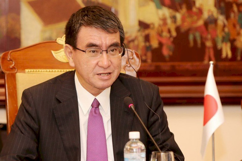 Ngoại trưởng Nhật Bản Taro Kon: quyết định của chính phủ Hàn Quốc chấm dứt thỏa thuận này là một sự đánh giá sai lầm về môi trường an ninh hiện tại trong khu vực. Ảnh: RTI