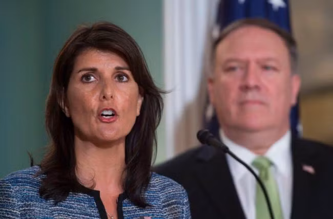 Ngày 19.6.2018, Ngoại trưởng Mỹ Mike Pompeo và Đại sứ Mỹ tại Liên Hợp Quốc Nikki Haley thông báo Mỹ rút ra khỏi Hội đồng Nhân quyền Liên Hợp Quốc.