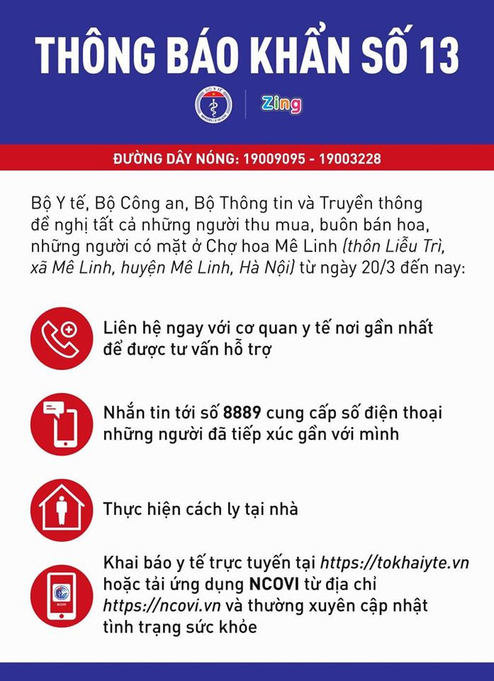 Thông báo khẩn số 13 Thông báo khẩn số 13