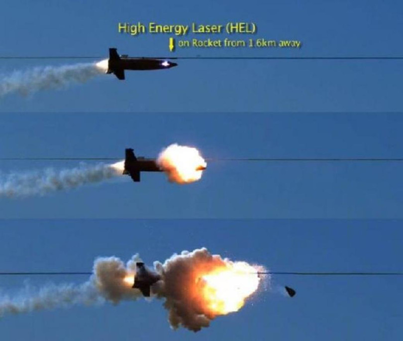 Năm 2012,Mỹ thử nghiệm dùng vũ khí laser đánh chặn phá hủy tên lửa ở khoảng cách 1,6km. Ảnh: Creaders