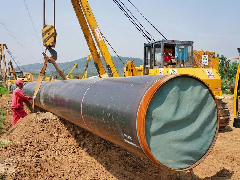 Tuyến đường ống dẫn khí đốt Nga - Trung từ Siberi tới Thượng Hải đang được xây dựng sẽ hoàn thành vào năm 2024. Ảnh: Đa Chiều Tuyến đường ống dẫn khí đốt Nga - Trung từ Siberi tới Thượng Hải đang được xây dựng sẽ hoàn thành vào năm 2024. Ảnh: Đa Chiều